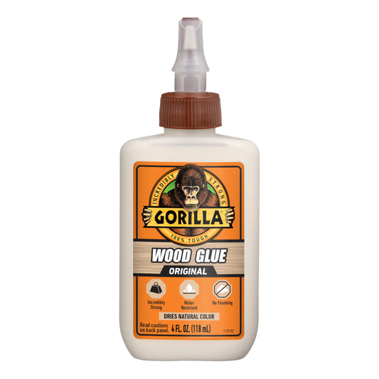 Gorilla Wood Glue, Gel, Indoor & Outdoor Carpentry Projects, Paintable, Sandable, Moisture Resistant, Clamping, Natural Color, 18oz/532mL, (Pack of 1)