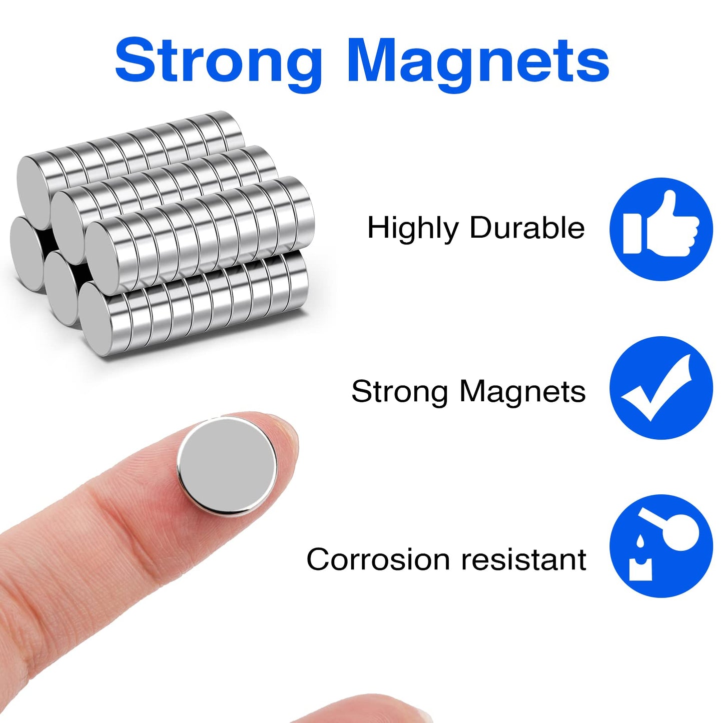 TRYMAG 5x3mm 80Pcs Small Refrigerator Magnets, Tiny Rare Earth Magnets Small Disc Magnet for Fridge, Whiteboard, Billboard, Dry Erase Board, Office Magnet