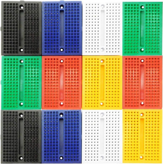 LampVPath [12Packs] 170 Points Mini Small solderless breadboard for Arduino Proto Shield (6 colors)