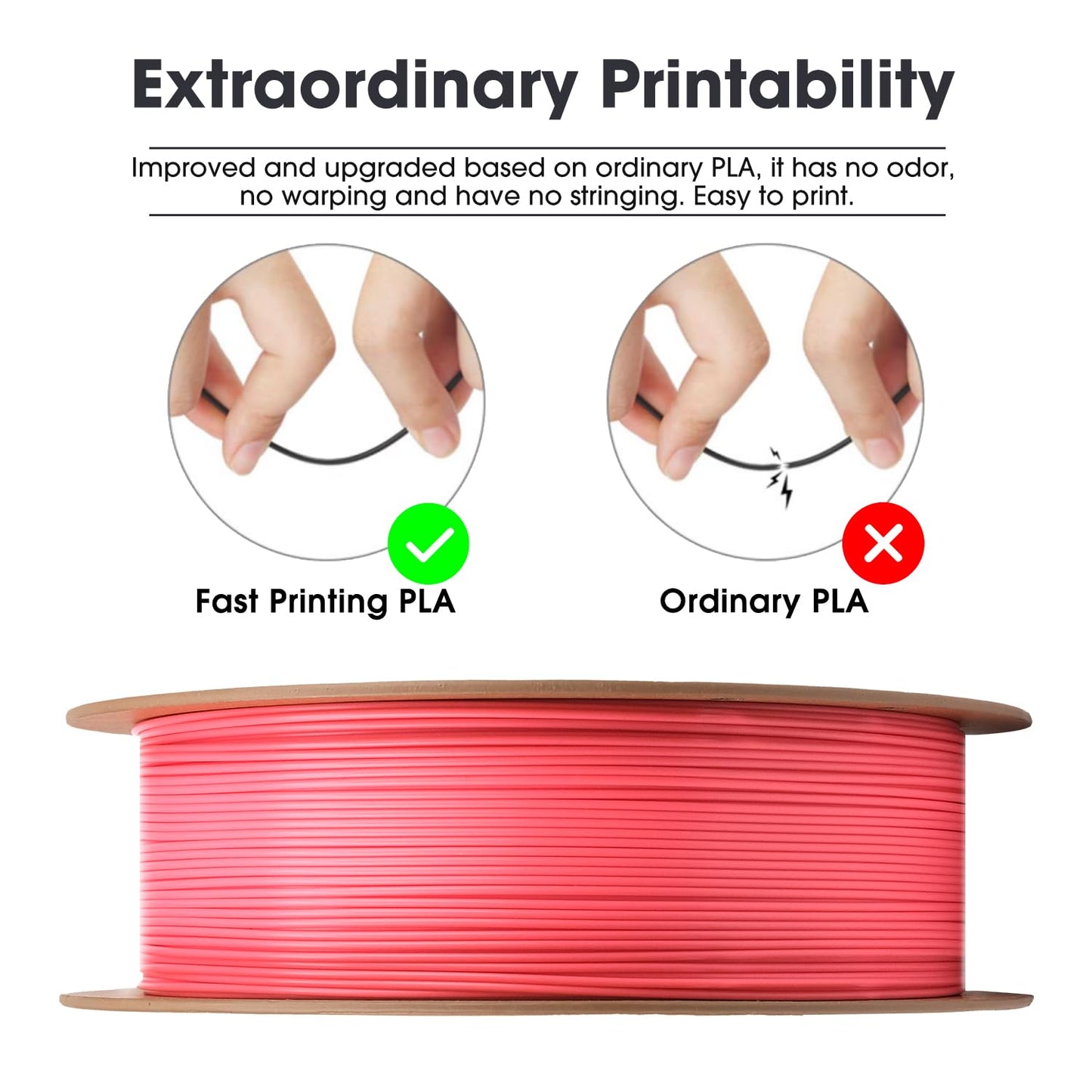 eSUN PLA Filament 1.75mm, PLA Basic 3D Printer Filament Dimensional Accuracy +/- 0.05mm, 1KG Spool (2.2 LBS) Speedy PLA Filament for 3D Printers, Grey
