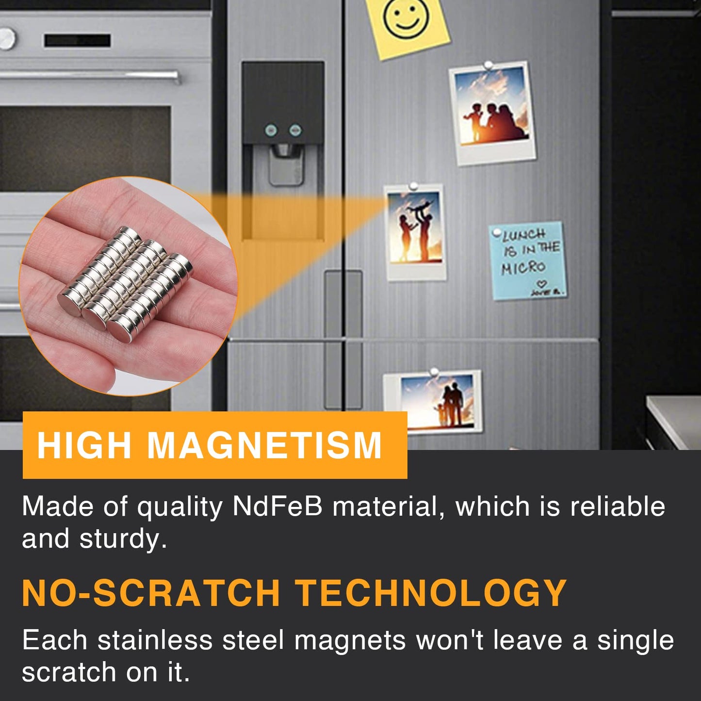 TRYMAG 5x3mm 80Pcs Small Refrigerator Magnets, Tiny Rare Earth Magnets Small Disc Magnet for Fridge, Whiteboard, Billboard, Dry Erase Board, Office Magnet