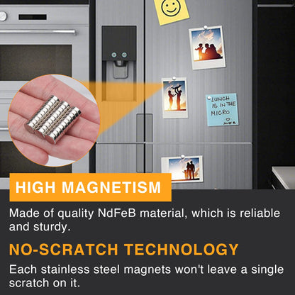 TRYMAG 5x3mm 80Pcs Small Refrigerator Magnets, Tiny Rare Earth Magnets Small Disc Magnet for Fridge, Whiteboard, Billboard, Dry Erase Board, Office Magnet