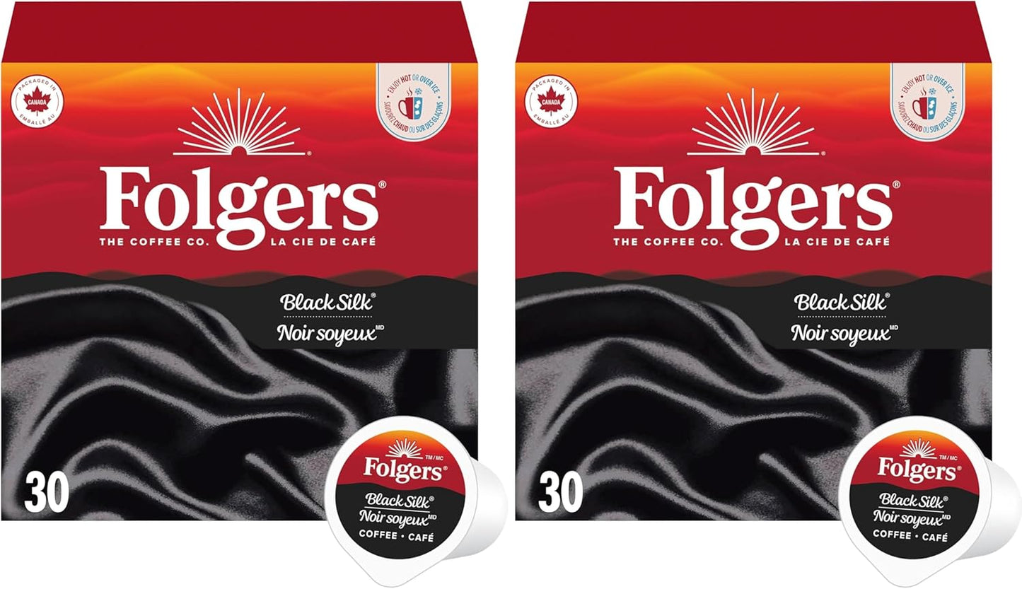Folgers Classic Roast Medium Coffee Pods, Single Serve One Cup Pods made with Arabica Beans for Hot or Iced Drinks, 12 Count (Pack of 1)