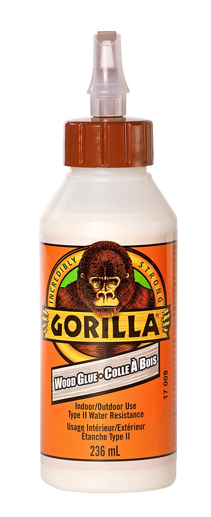 Gorilla Wood Glue, Gel, Indoor & Outdoor Carpentry Projects, Paintable, Sandable, Moisture Resistant, Clamping, Natural Color, 18oz/532mL, (Pack of 1)