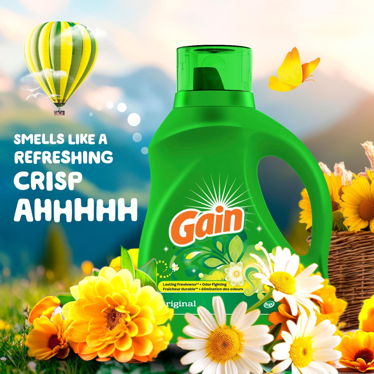 Gain Aroma Boost Liquid Laundry Detergent, Original Scent, HE Compatible, 107 Loads, 4.55L