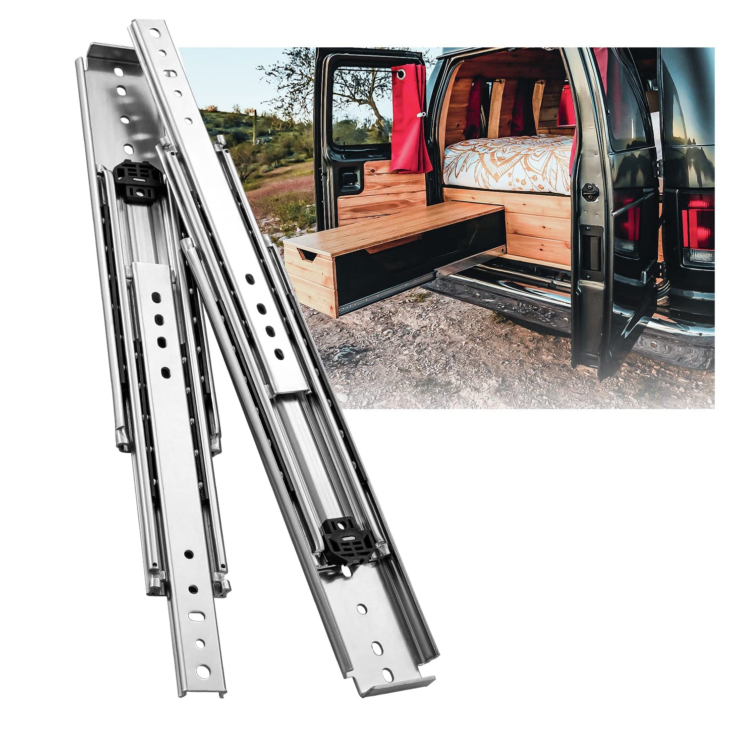 SHUHANG Heavy Duty Drawer Slides Full Extension 12 14 16 18 20 22 24 26 28 30 32 34 36 38 40 Inch (51mm -Without Lock, 34 inch)