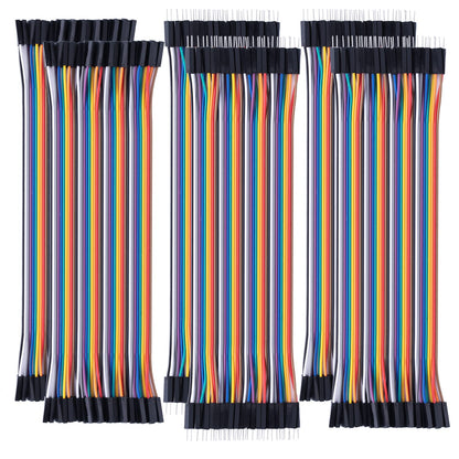 10cm 240pcs Breadboard Jumper Wires Cable Kit Male to Female, Male to Male, Female to Female Compatible with Arduino Projects and Raspberry Pi