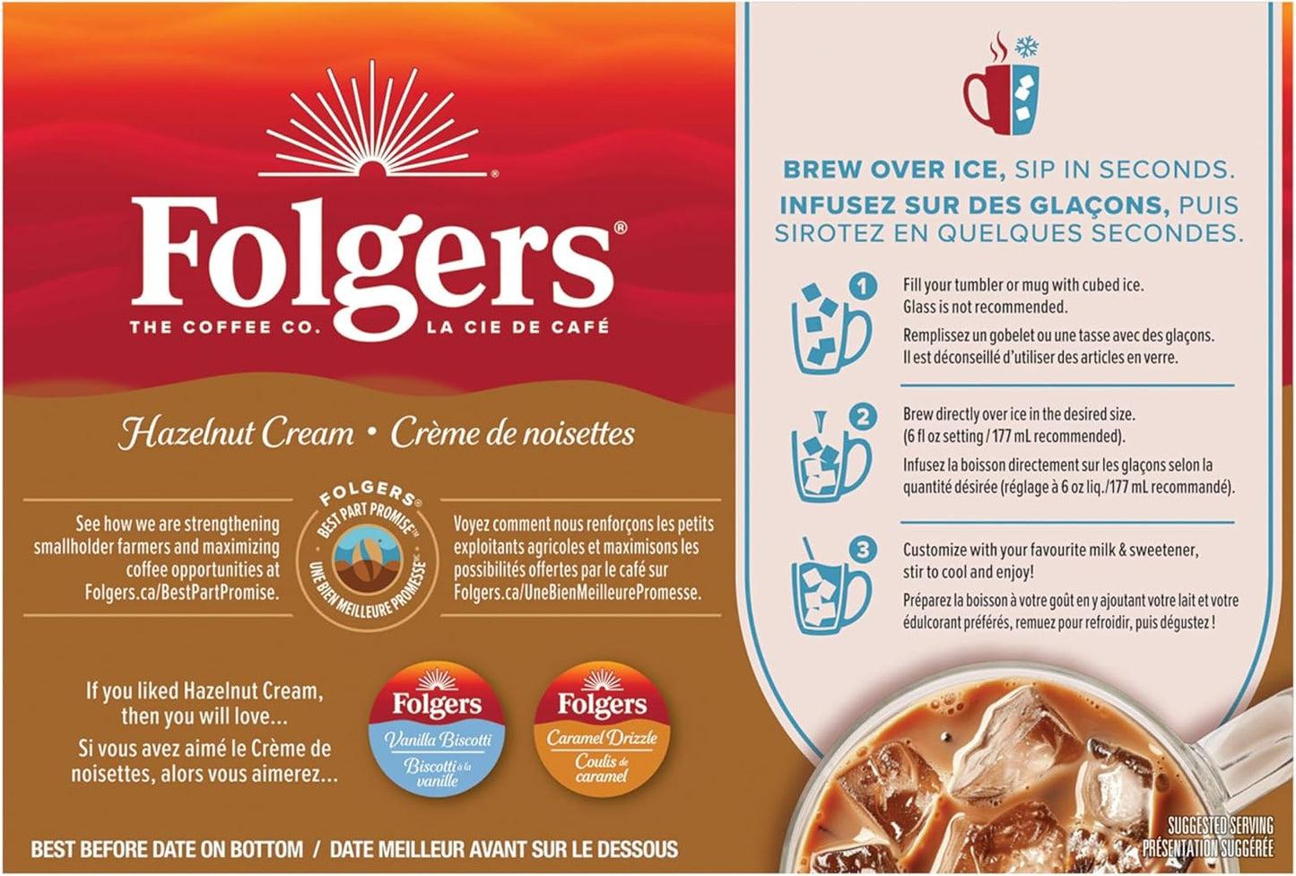 Folgers Classic Roast Medium Coffee Pods, Single Serve One Cup Pods made with Arabica Beans for Hot or Iced Drinks, 12 Count (Pack of 1)