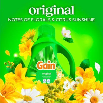 Gain Aroma Boost Liquid Laundry Detergent, Original Scent, HE Compatible, 107 Loads, 4.55L