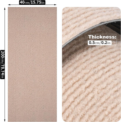 Cat Scratching Mat, 78.7"x15.8" Self-Adhesive Scratch Furniture Couch Protector, Trimmable Wall Climbing Carpet Pad Rug Replacement for Cat Tree (Khaki - 1 Pack, 78.7"x15.8")