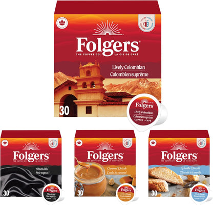 Folgers Classic Roast Medium Coffee Pods, Single Serve One Cup Pods made with Arabica Beans for Hot or Iced Drinks, 12 Count (Pack of 1)