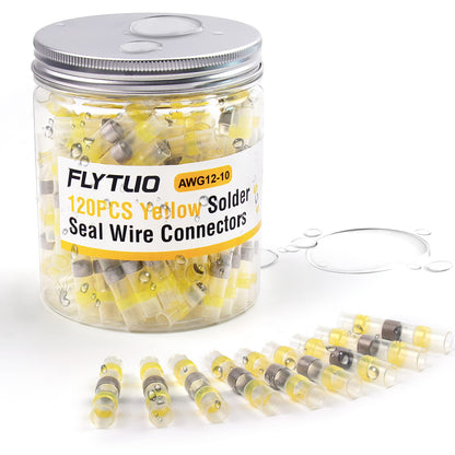 280PCS White Solder Seal Wire Connectors, AWG 26-24 Marine Grade Waterproof Solder Wire Connectors, Insulated Heat Shrink Butt Connectors (Shrink Ratio: 2:1)