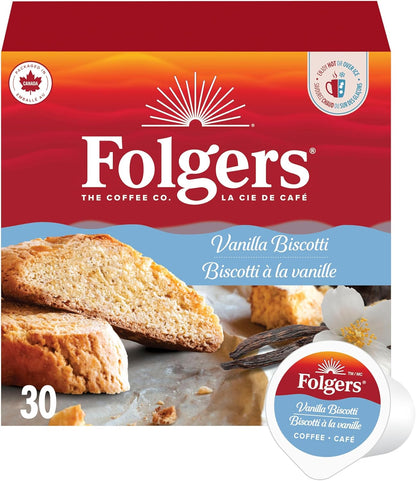 Folgers Classic Roast Medium Coffee Pods, Single Serve One Cup Pods made with Arabica Beans for Hot or Iced Drinks, 12 Count (Pack of 1)