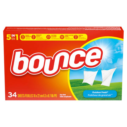 Bounce Dryer Sheets, Outdoor Fresh Scent Fabric Softener Sheets, 200 Count