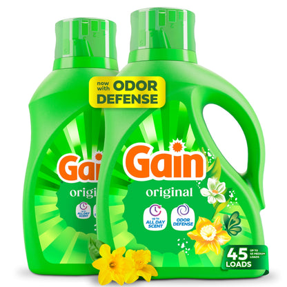 Gain Aroma Boost Liquid Laundry Detergent, Original Scent, HE Compatible, 107 Loads, 4.55L