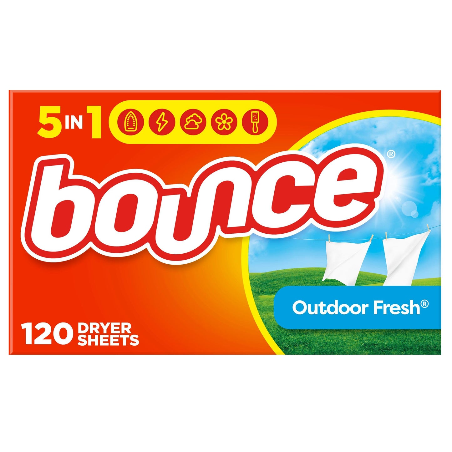 Bounce Dryer Sheets, Outdoor Fresh Scent Fabric Softener Sheets, 200 Count