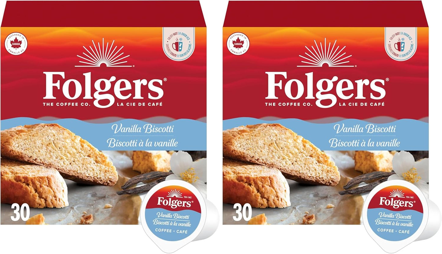 Folgers Classic Roast Medium Coffee Pods, Single Serve One Cup Pods made with Arabica Beans for Hot or Iced Drinks, 12 Count (Pack of 1)