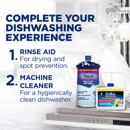 Finish Quantum Dishwasher Detergent Pods, 3-Chamber Formula with Powerball Action, No Pre-Rinse, Grease & Stain Removal, Scrubs Dried-On Food, Deep Clean & Sparkling Shine, 112 Tabs