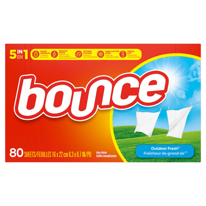 Bounce Dryer Sheets, Outdoor Fresh Scent Fabric Softener Sheets, 200 Count