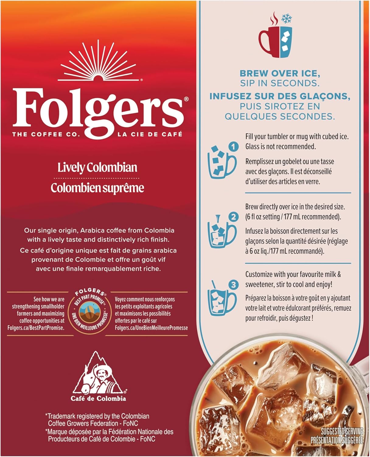 Folgers Classic Roast Medium Coffee Pods, Single Serve One Cup Pods made with Arabica Beans for Hot or Iced Drinks, 12 Count (Pack of 1)