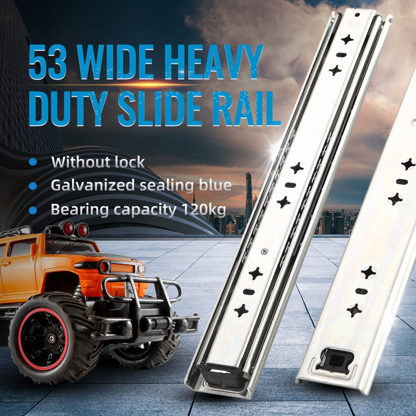 SHUHANG Heavy Duty Drawer Slides Full Extension 12 14 16 18 20 22 24 26 28 30 32 34 36 38 40 Inch (51mm -Without Lock, 34 inch)