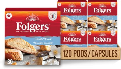 Folgers Classic Roast Medium Coffee Pods, Single Serve One Cup Pods made with Arabica Beans for Hot or Iced Drinks, 12 Count (Pack of 1)