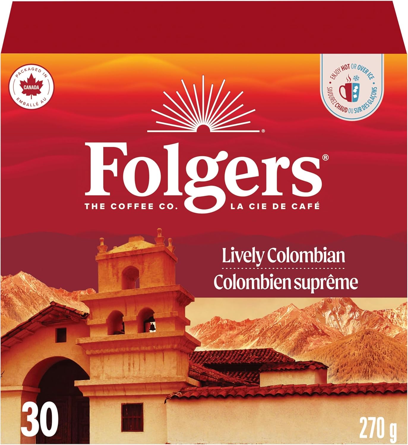 Folgers Classic Roast Medium Coffee Pods, Single Serve One Cup Pods made with Arabica Beans for Hot or Iced Drinks, 12 Count (Pack of 1)