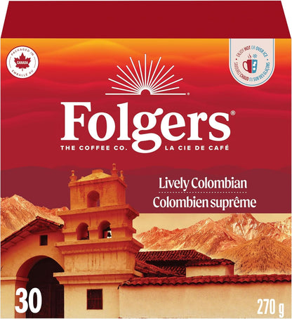Folgers Classic Roast Medium Coffee Pods, Single Serve One Cup Pods made with Arabica Beans for Hot or Iced Drinks, 12 Count (Pack of 1)