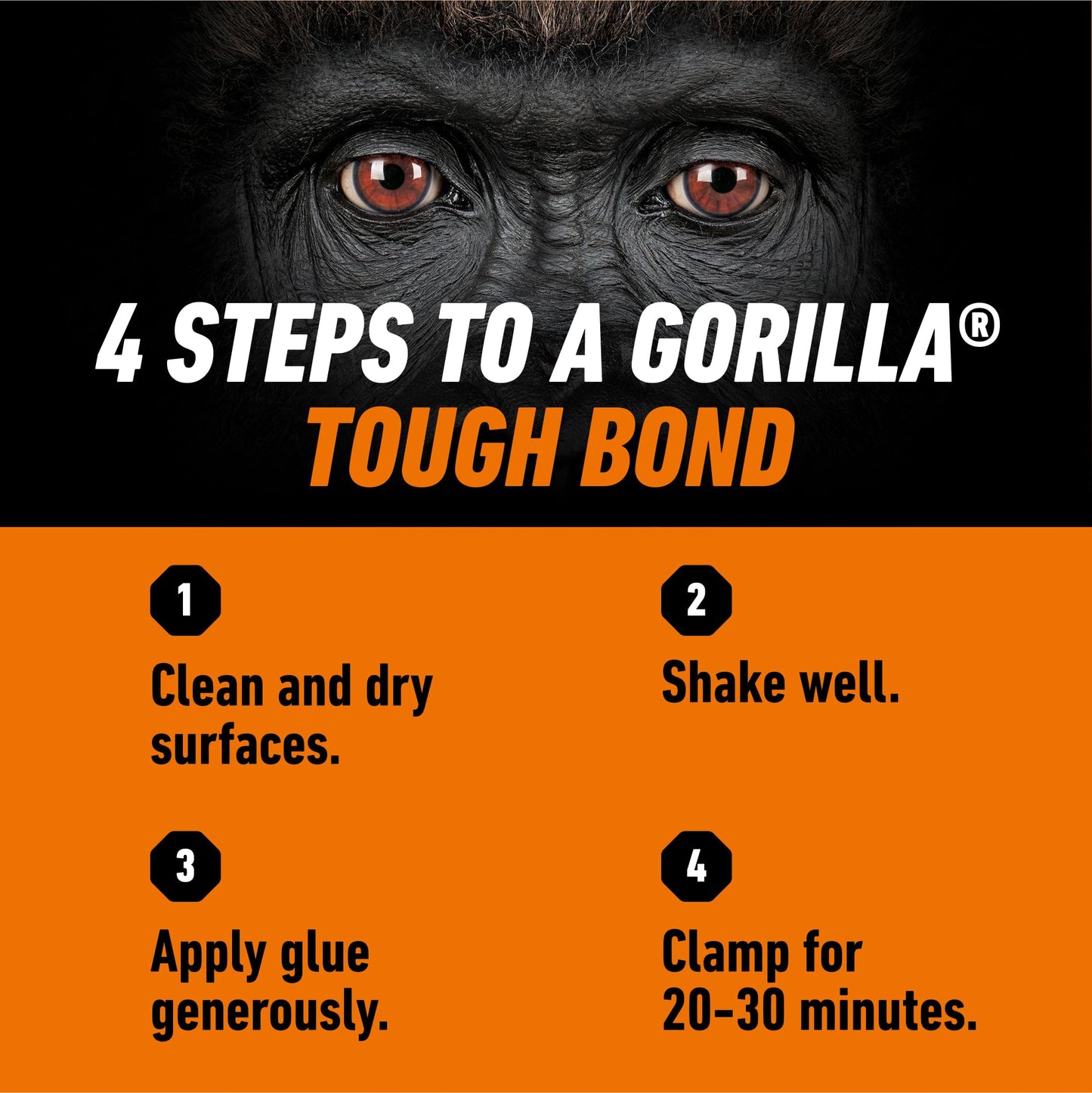 Gorilla Wood Glue, Gel, Indoor & Outdoor Carpentry Projects, Paintable, Sandable, Moisture Resistant, Clamping, Natural Color, 18oz/532mL, (Pack of 1)