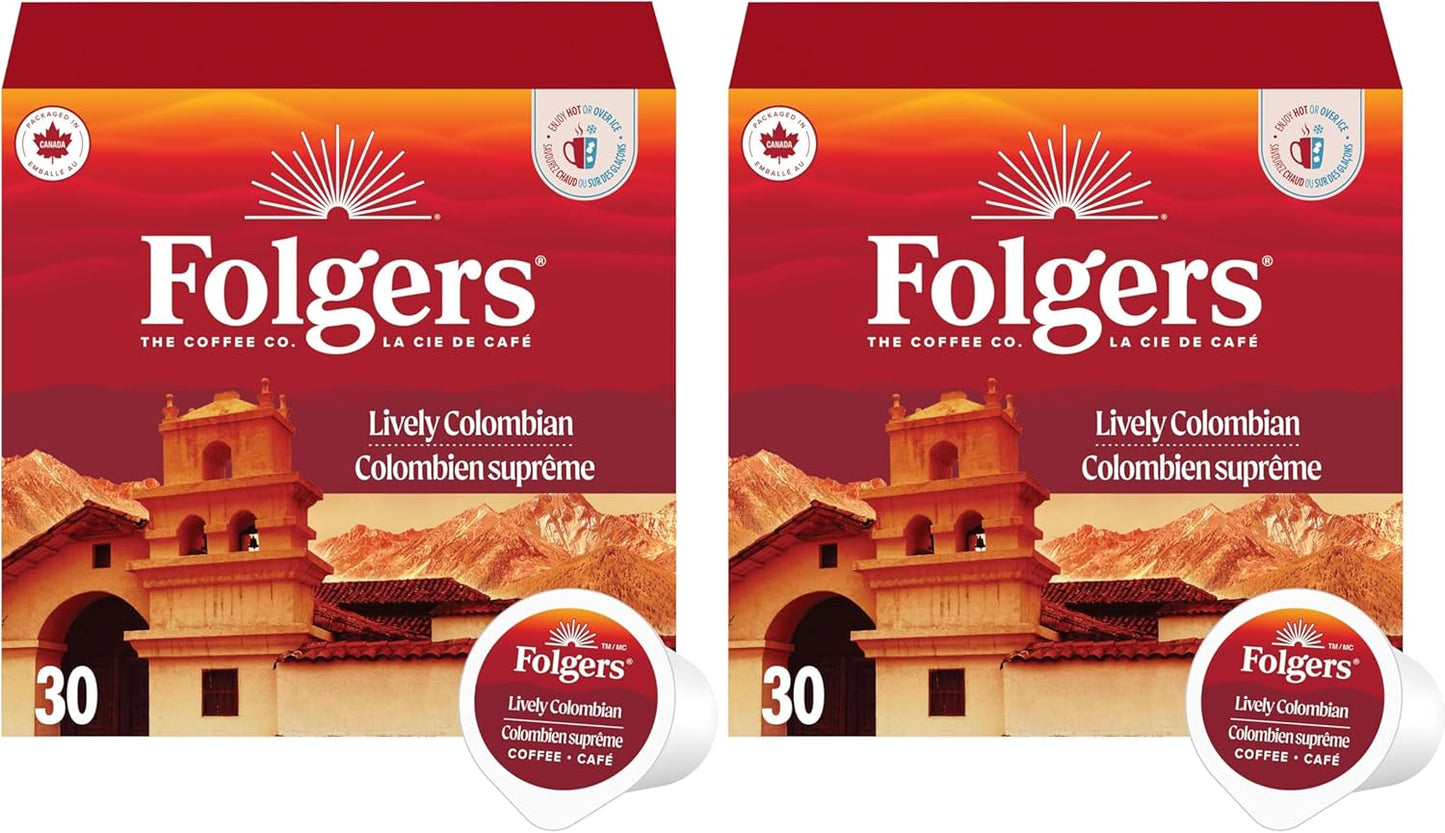 Folgers Classic Roast Medium Coffee Pods, Single Serve One Cup Pods made with Arabica Beans for Hot or Iced Drinks, 12 Count (Pack of 1)