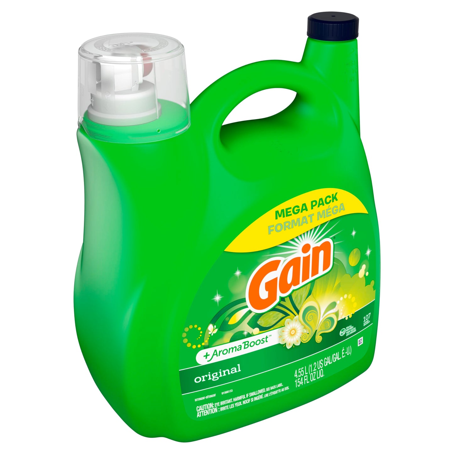 Gain Aroma Boost Liquid Laundry Detergent, Original Scent, HE Compatible, 107 Loads, 4.55L