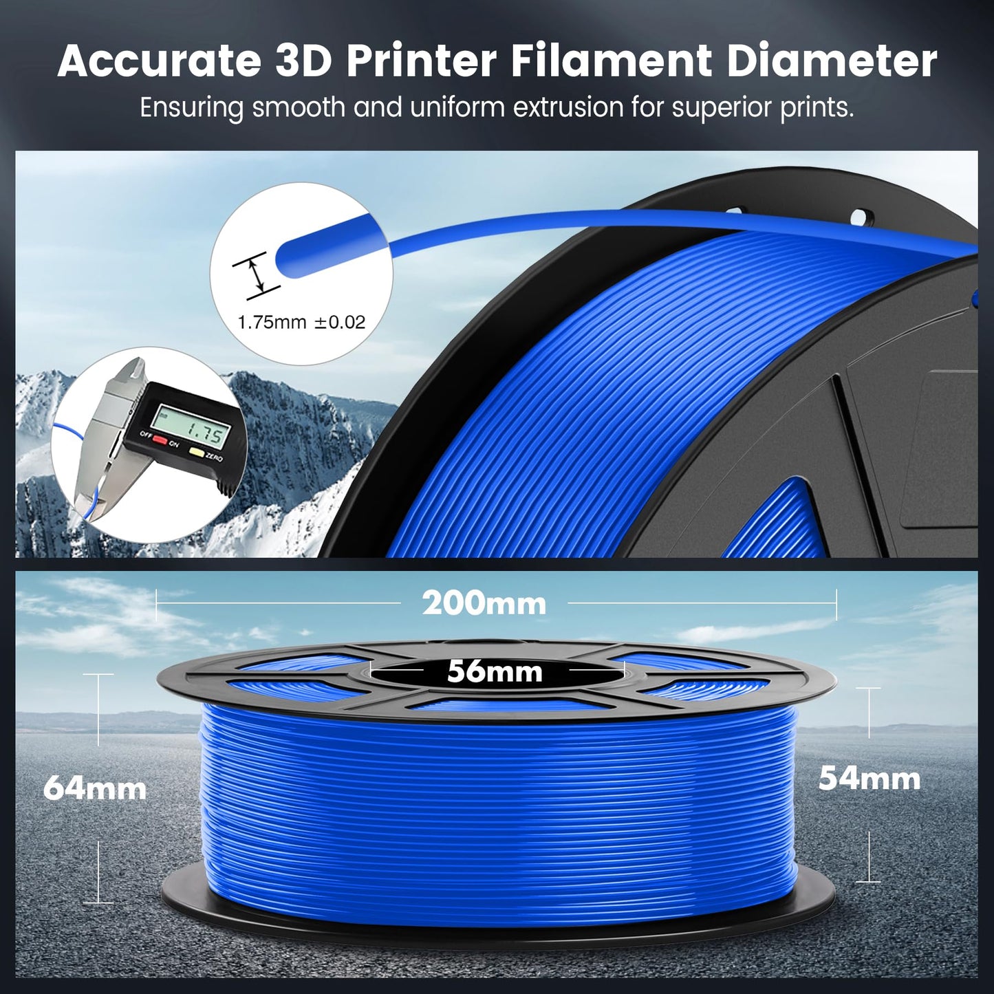 SUNLU PLA 3D Printer Filament PLA Filament 1.75mm, Neatly Wound 3D Printing Filament 1.75mm, Dimensional Accuracy +/- 0.02 mm, Fit Most FDM 3D Printers, 1kg Spool (2.2lbs), PLA Ceramic White