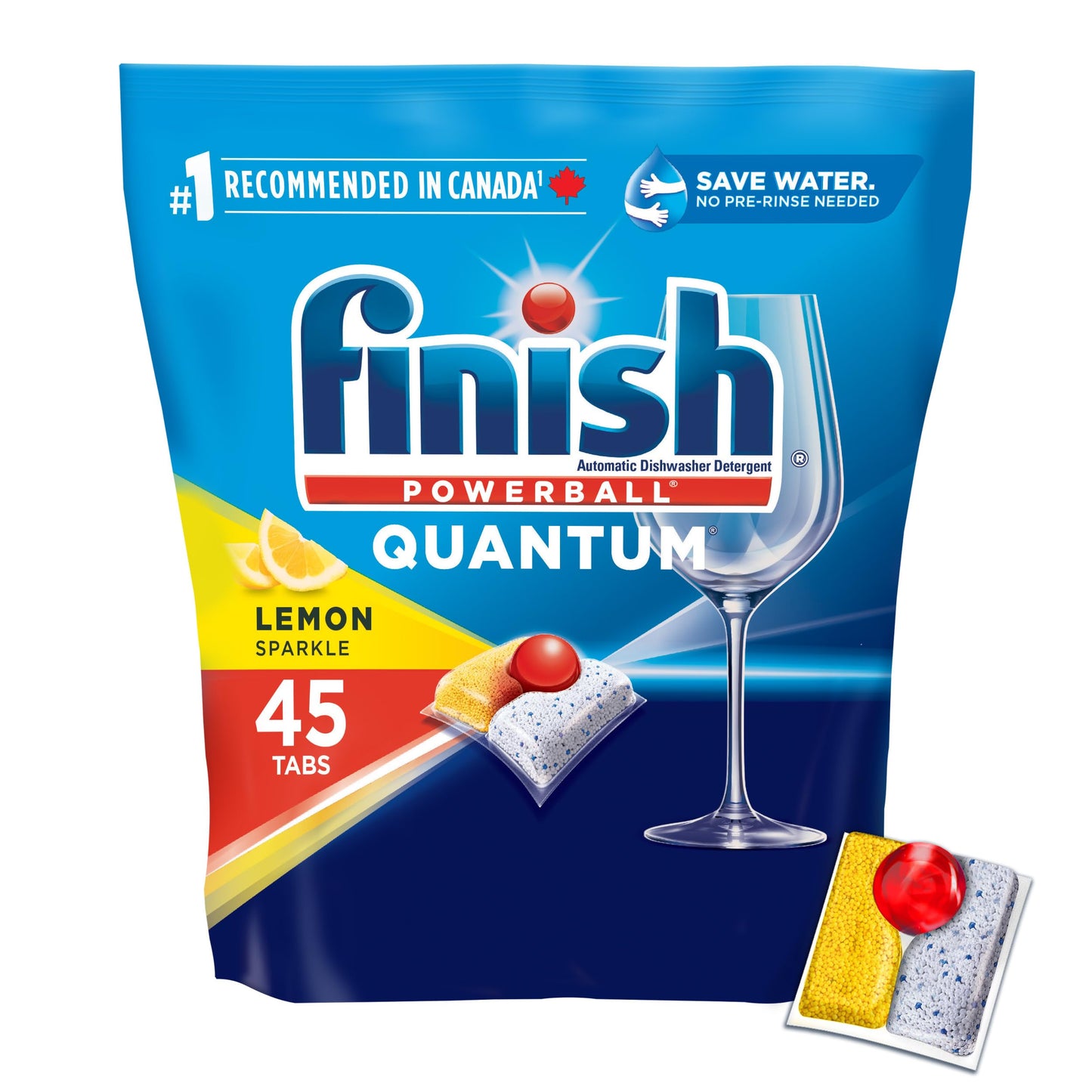 Finish Quantum Dishwasher Detergent Pods, 3-Chamber Formula with Powerball Action, No Pre-Rinse, Grease & Stain Removal, Scrubs Dried-On Food, Deep Clean & Sparkling Shine, 112 Tabs