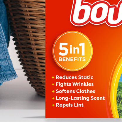 Bounce Dryer Sheets, Outdoor Fresh Scent Fabric Softener Sheets, 200 Count