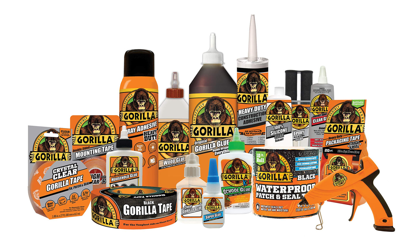 Gorilla Wood Glue, Gel, Indoor & Outdoor Carpentry Projects, Paintable, Sandable, Moisture Resistant, Clamping, Natural Color, 18oz/532mL, (Pack of 1)