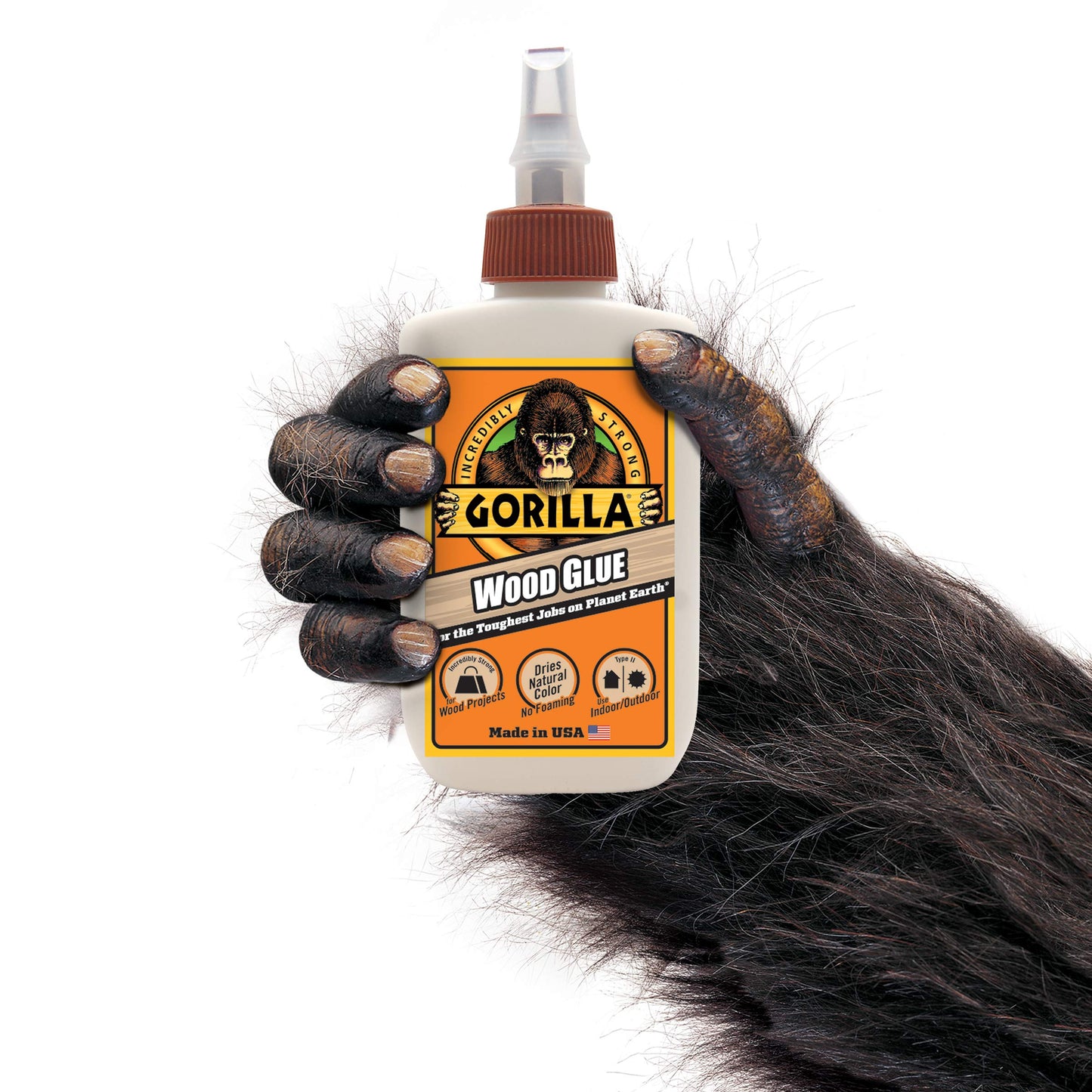 Gorilla Wood Glue, Gel, Indoor & Outdoor Carpentry Projects, Paintable, Sandable, Moisture Resistant, Clamping, Natural Color, 18oz/532mL, (Pack of 1)