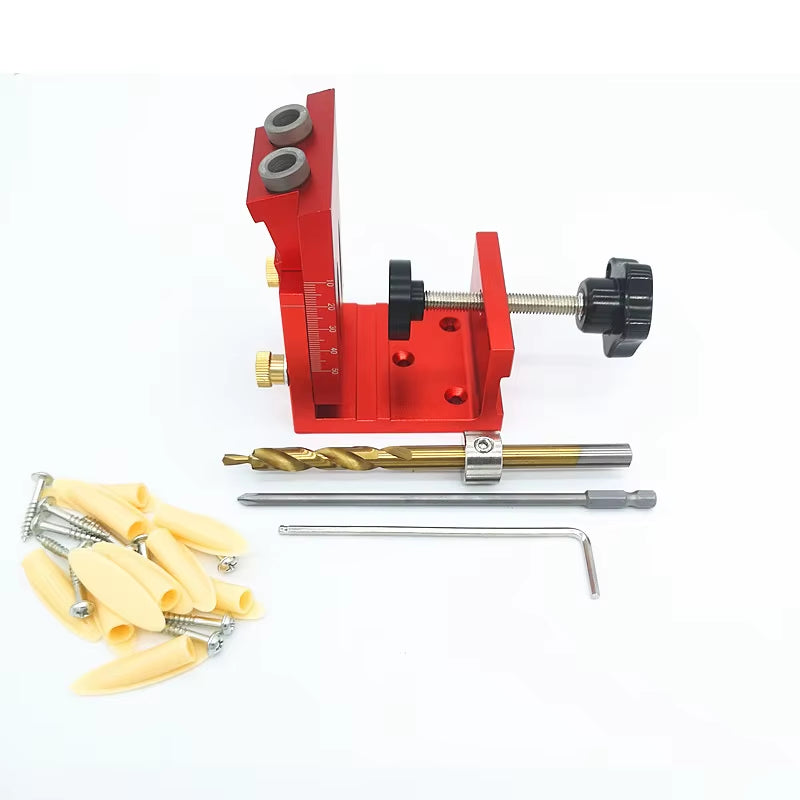 9.0Mm Aluminum Oblique Hole Puncher Dowel Jig Pocket Hole Drill Guide Woodworking Joinery Tools Set for Carpentry DIY Tools