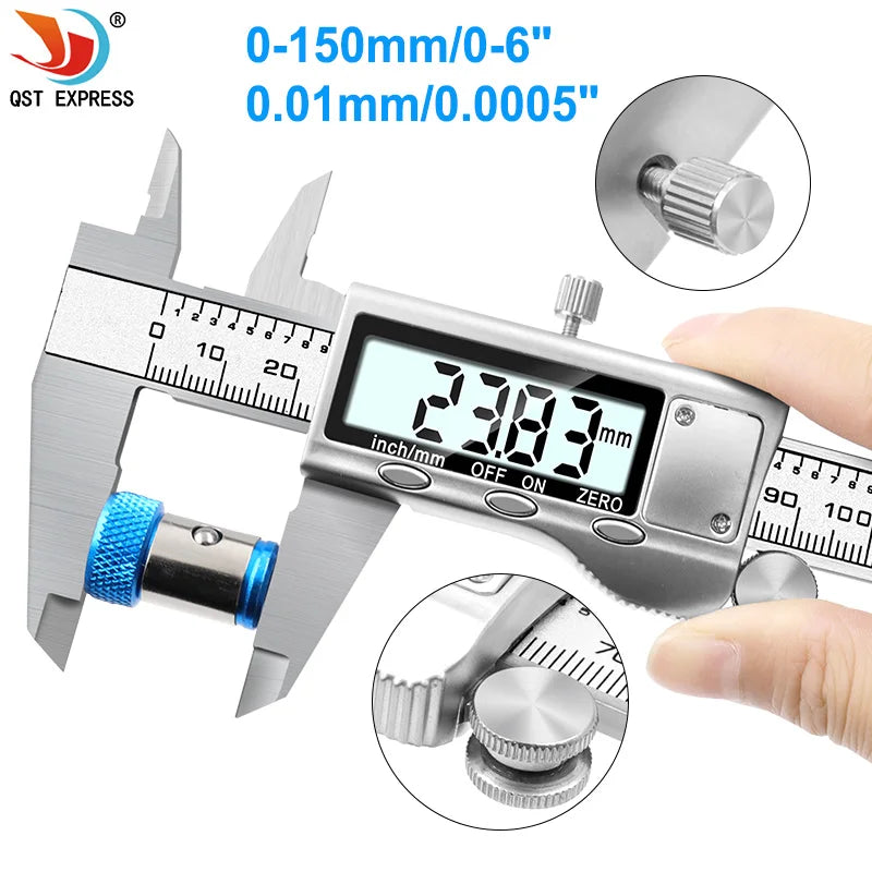 Vernier Caliper - Stainless Steel Digital Caliper 6 Inch/150mm